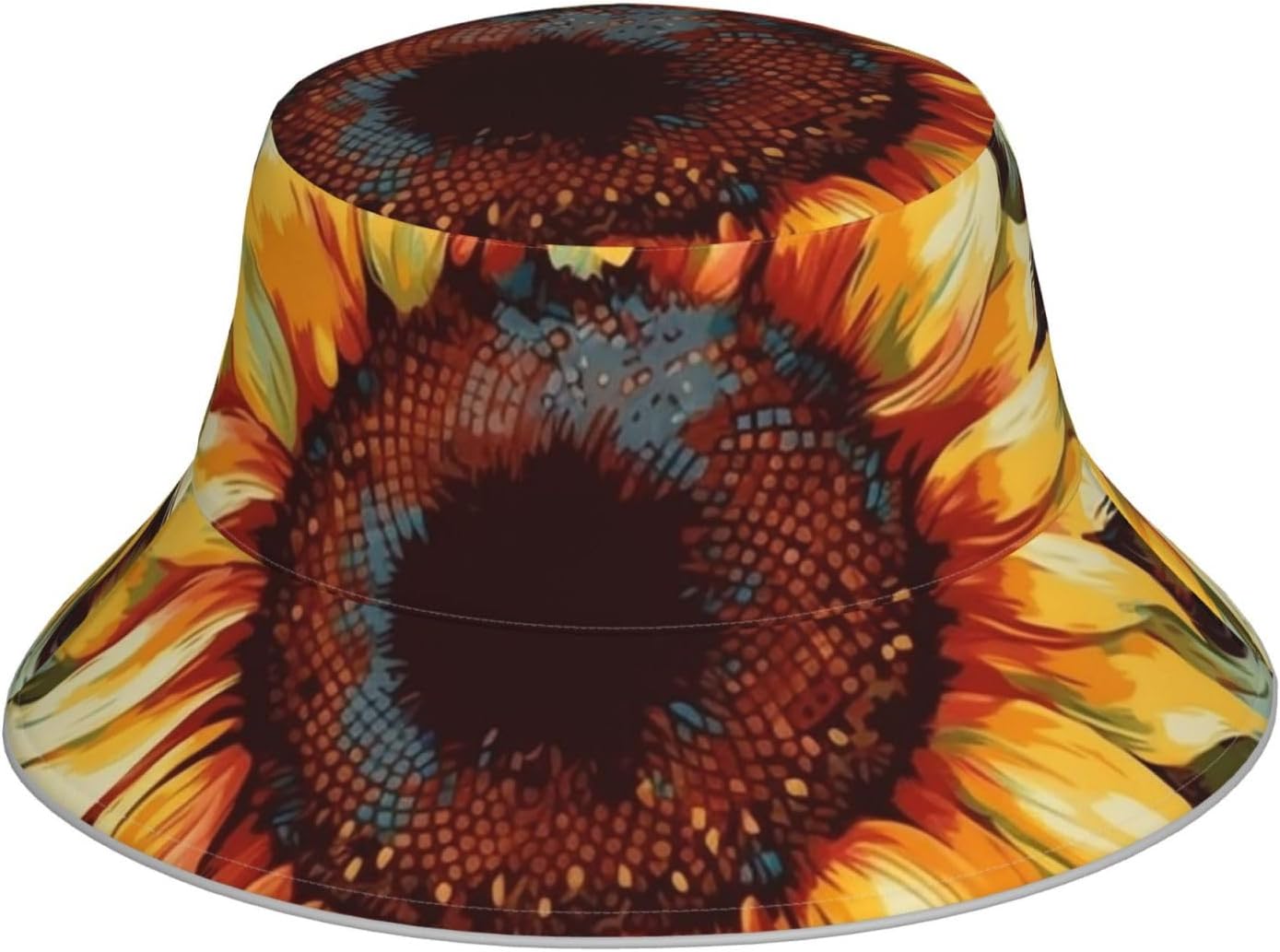 Color Painting Sunflower Bucket Hats for Women Men Sun Hat Fisherman Hats Travel Beach Hat Summer Fishing Cap Black