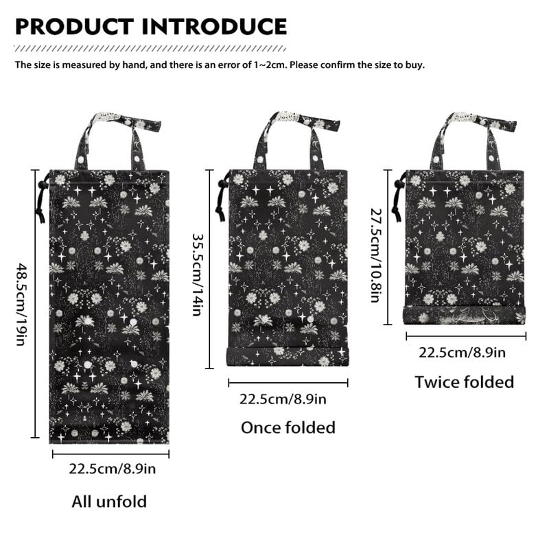 Image of Butterfly Car Trash Bag, Hippie Flower Multipurpose Garbage Bag for Auto Back Seat, Moon Daisy for Outdoor Traveling & Home Use