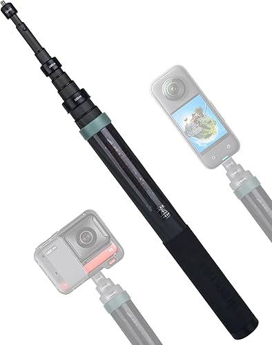 Miniatura 4 de True Carbon Fiber Selfie Stick 118 pulgadas118.1 in Super Long Pole Extensión invisible Monopod para Insta360 Insta 360 ONE X3 X2 X RS Go Pro DJI