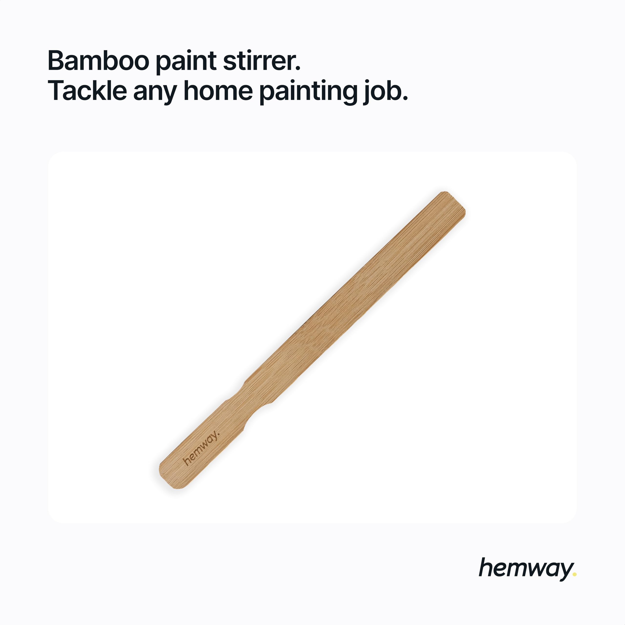 Hemway Mélangeur de peinture en bambou 28 cm x 2,5 cm | Mélange de vernis liquide | Bâton de mélange réutilisable et respectueux de l'environnement