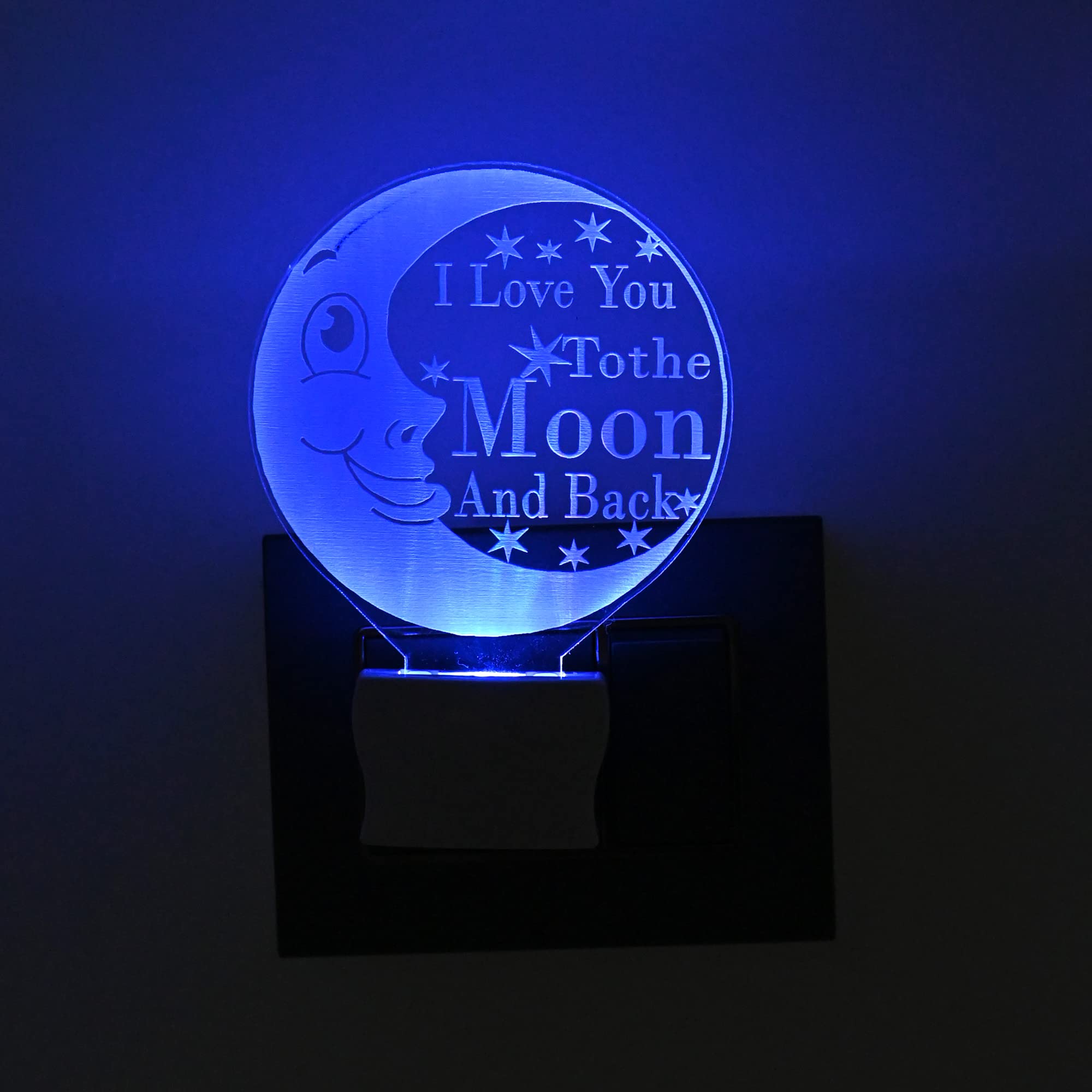 3D Illusion Self Colour Changing LED Kiddy Moon Night Switch Lamp Light, Unbreakable, 5 Watt, with 2 Pin Socket