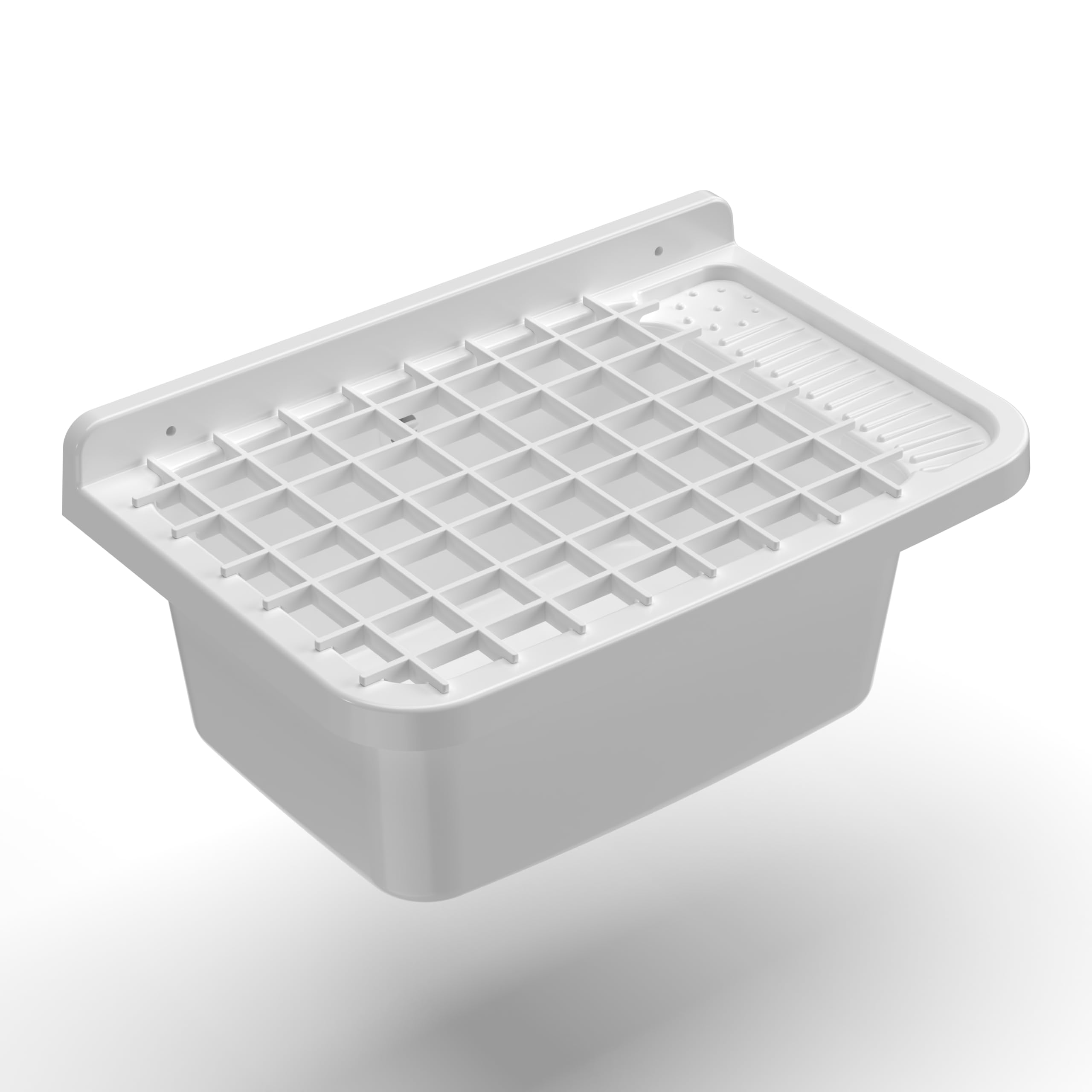 Vasca In Resina Adventa Con Dispenser - Lavandino Da Parete 60x40x25 Cm Per Lavanderia E Esterno, Bianco - Foto 7