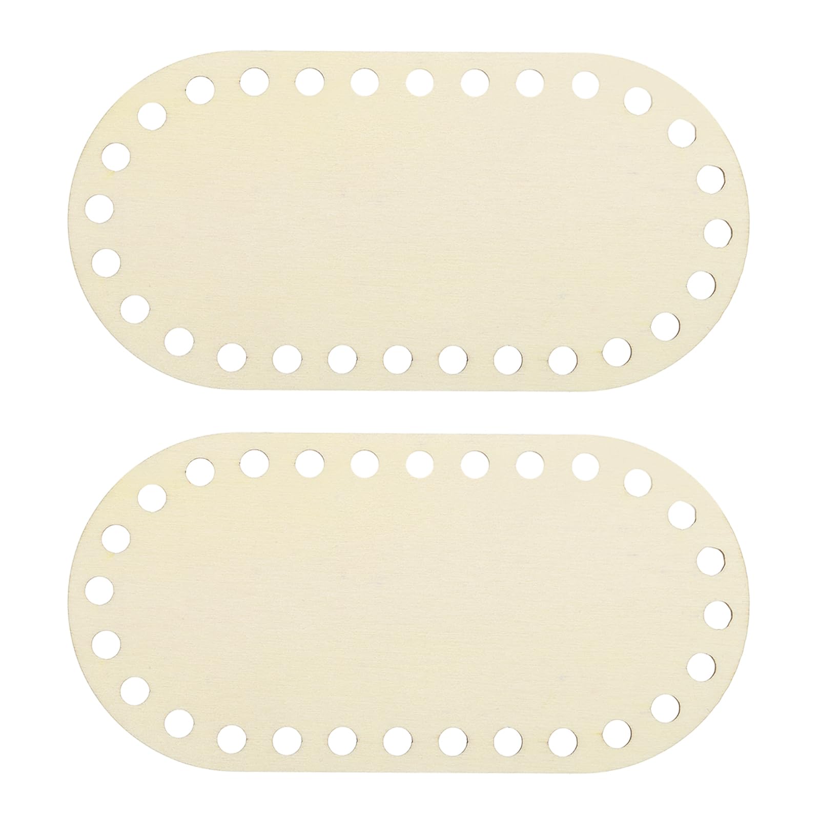 sourcing map 2Pcs Wooden Basket Bottom, 2.95x5.91 Oval Blank Natural Wood Base Solid Crochet Basket for DIY Craft Weaving Basket Making Supplies Home Decor
