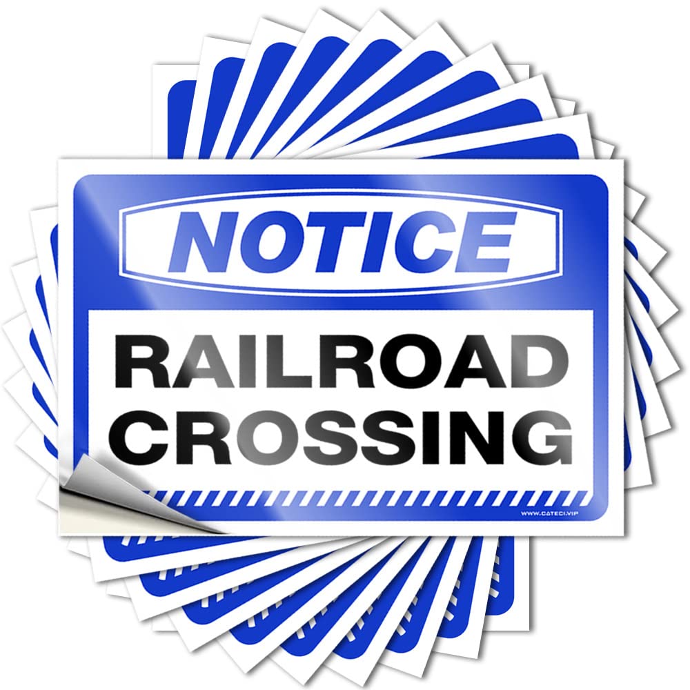 Decal - Tiny Case Notice Railroad Crossing for Summer Unique(8X12CM)