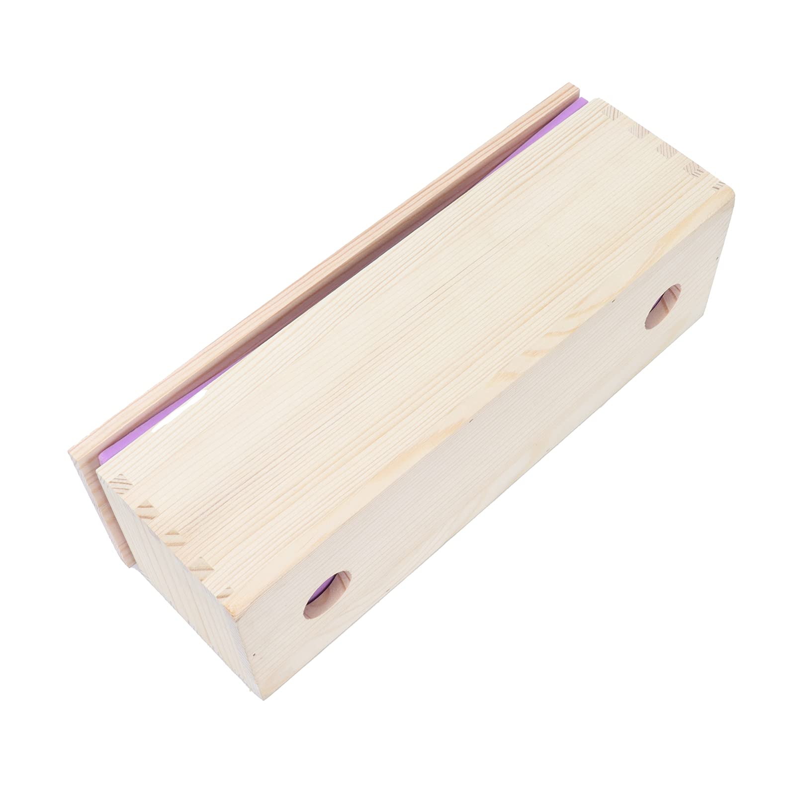 DIY Moldes de Silicona para Jabones, Moldes para Fabricación de Jabón y Repostería, Rectangular + Flor + Oso, con Caja de Madera, Papel de Regalo y Soporte Incluidos (Violeta)