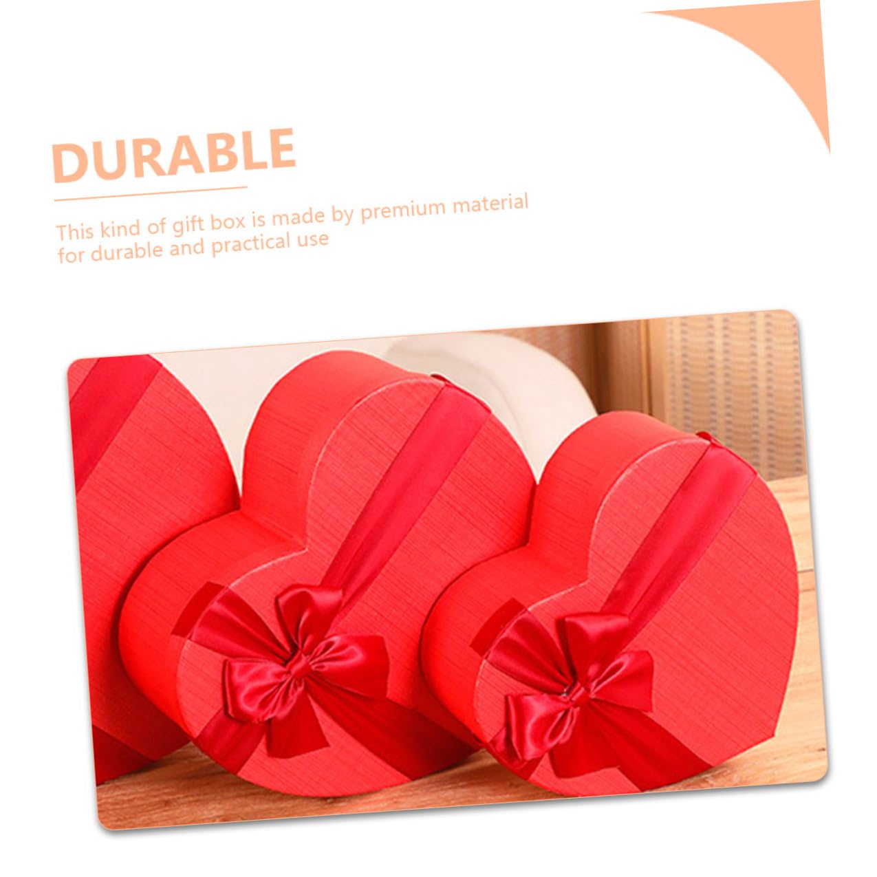 PAMINGONO Herzförmige Geschenkbox 3 Stück Rot mit Schleife Valentinstag Süßigkeitenbehälter Aufbewahrungsbox Verpackungsschachtel