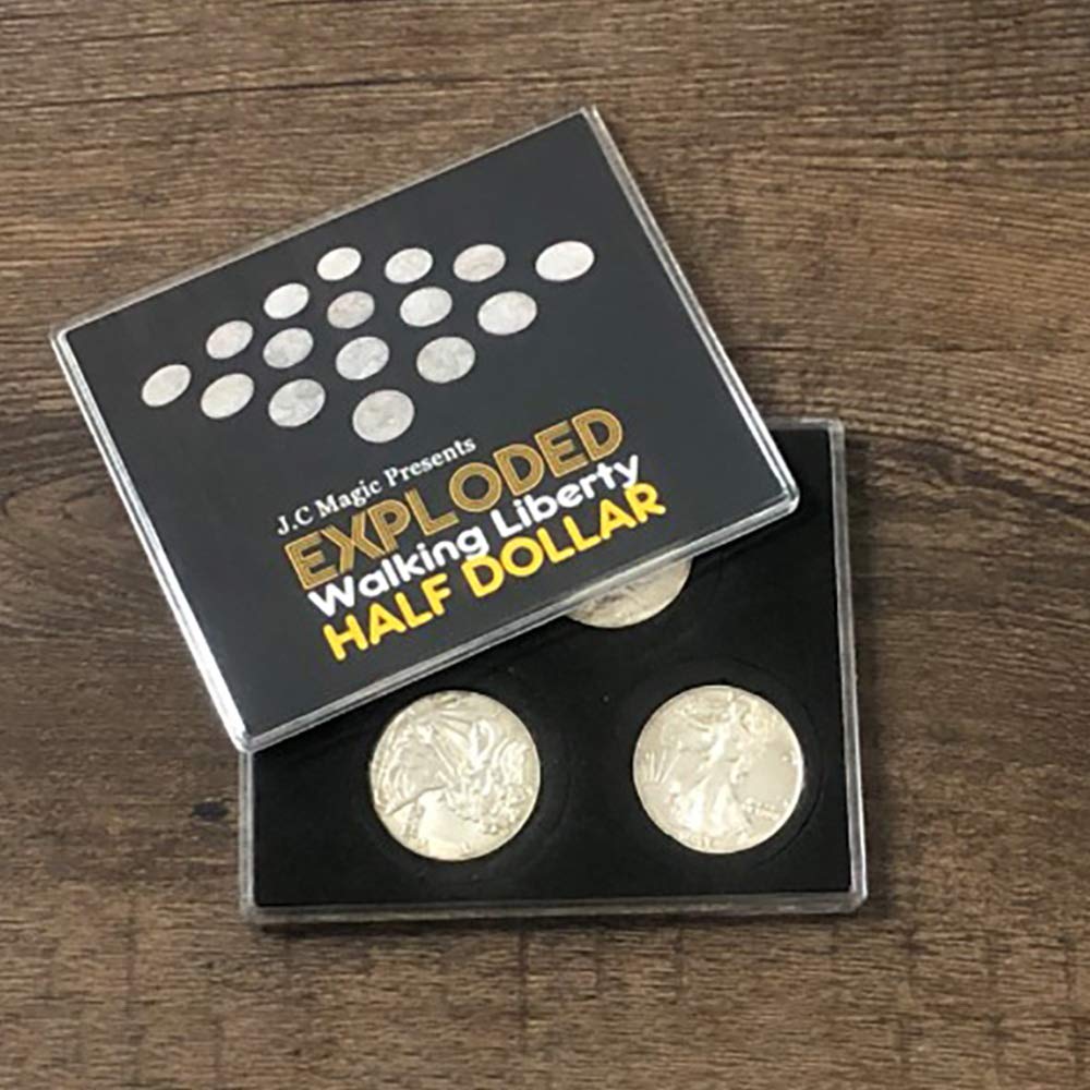 手品 ◇手品セット◇マジックグッズ コイン インビシブル モンテ 輪ゴム パームワックス ラフスプレー バイシクル スコッチ ふじいあきら  マジック３重シェル・ウォーキングリバティコイン４