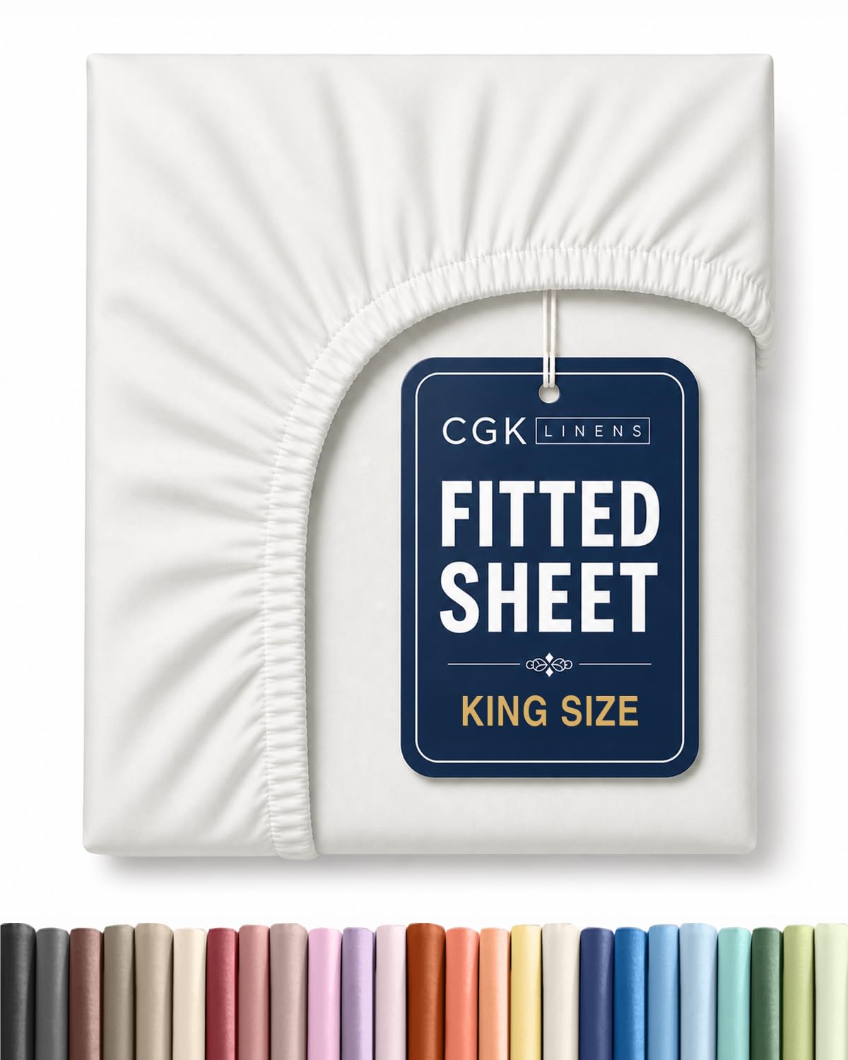 King Fitted Sheet - Single Fitted Sheet Only - Deep Pockets - Antique White