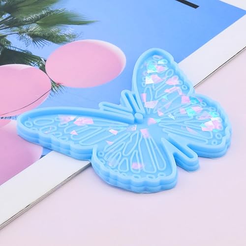 Miniatura 6 de 3 moldes holográficos de mariposa de resina holográfica, moldes de resina epoxi, accesorios para hacer dijes, joyas, manualidades, color azul