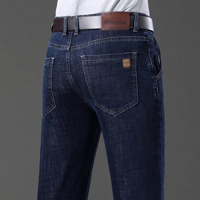 Slim Jeans Long Pants Solid Color Stretch Jeans Straight Leg Denim4