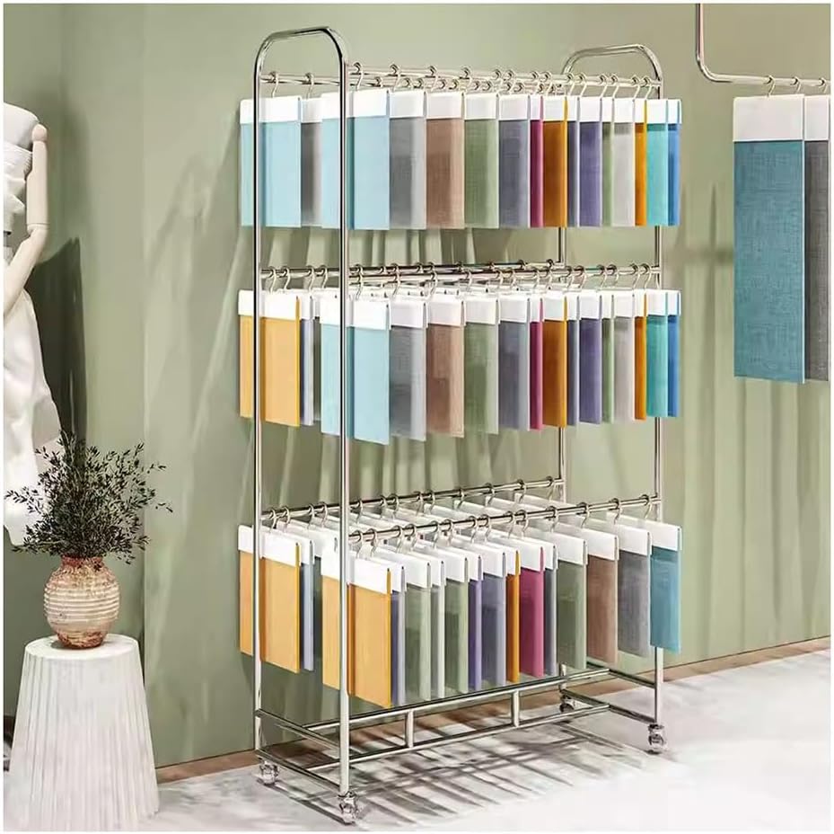 Fabric Display Rack - Floor Standing Heavy Duty Scarf and Underwear Organizer Holder for Retail Stores and Boutiques, Movable Design for Easy Access in Shopping Malls
