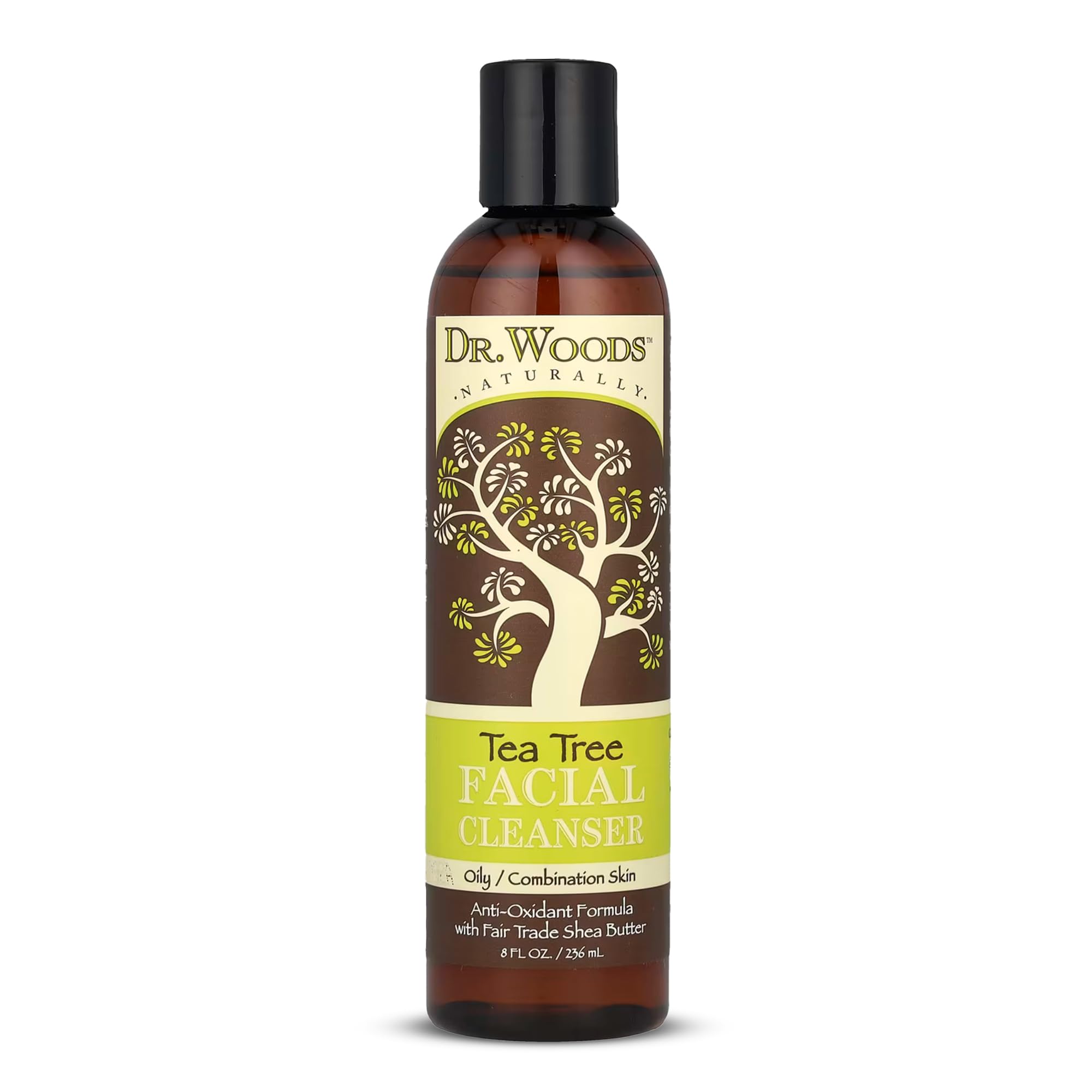 Dr. Woods Tea Tree Liquid Facial Cleanser - Made with Organic Shea Butter, Natural Tea Tree Oil Face Wash for Men and Women, Paraben, Phthalate and