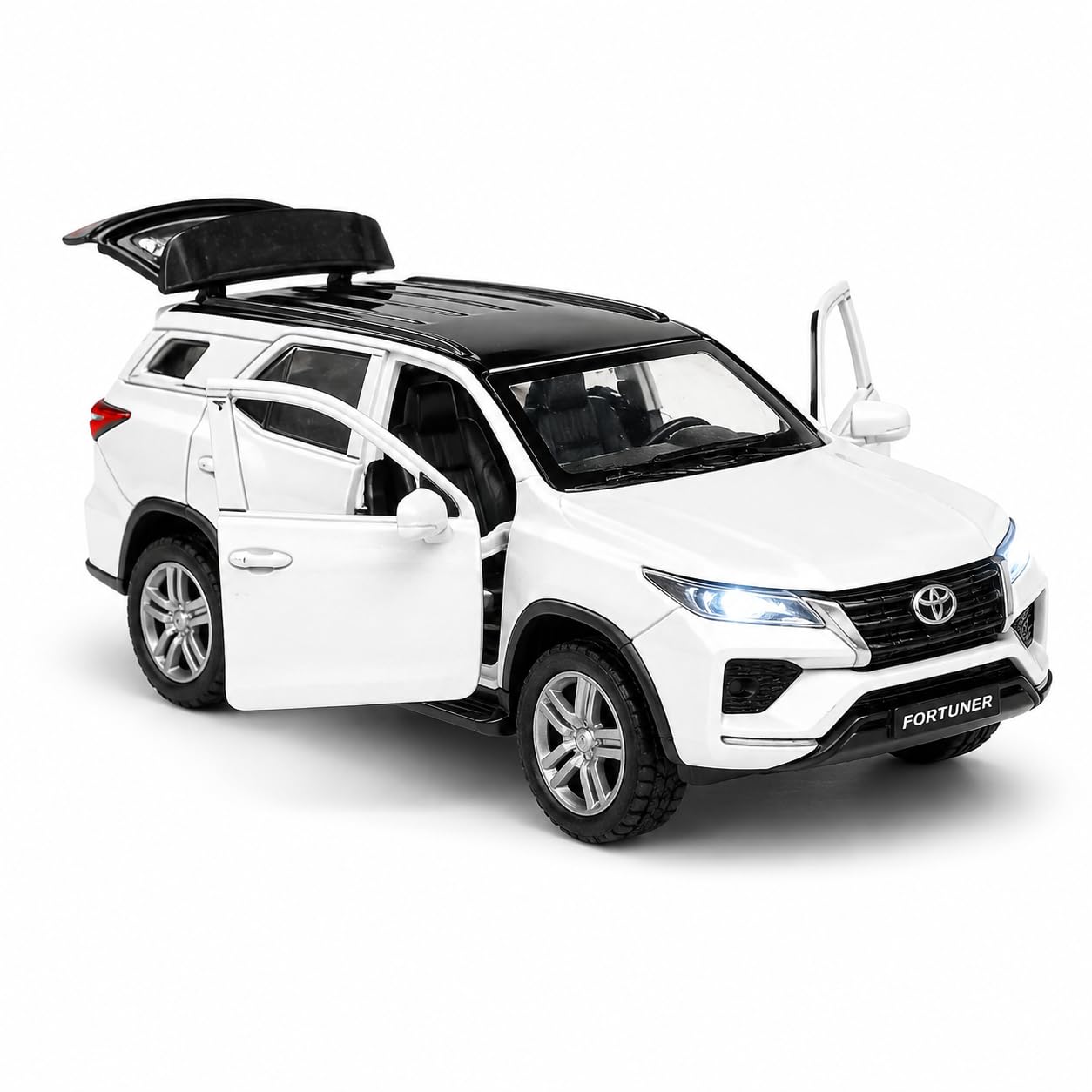 Fortuner 1:32 Scale Die-Cast Metal SUV Toy Car with Pull Back Action, Openable Doors & Boot, Light and Sound Features-image-3