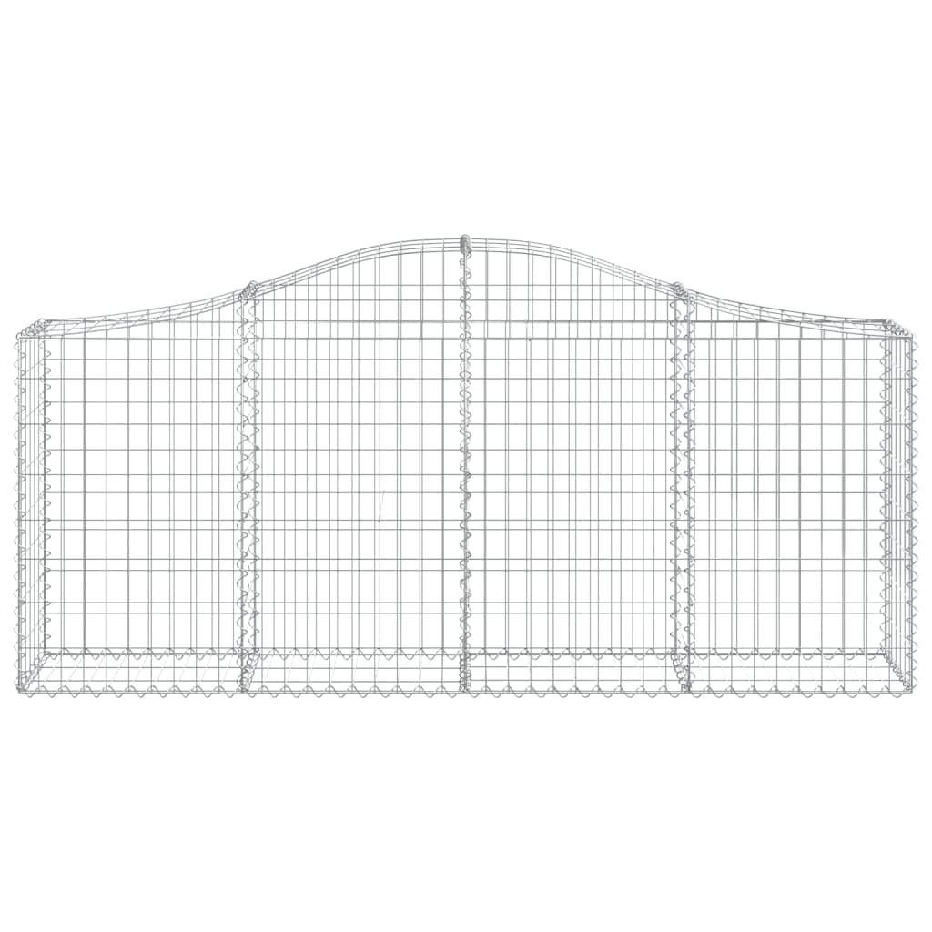 2 gaviones con arco alto, 200 x 30 x 80/100 cm, hierro galvanizado para barreras de jardín y protección de la privacidad, paredes decorativas insonorizantes de acero resistente a la corrosión