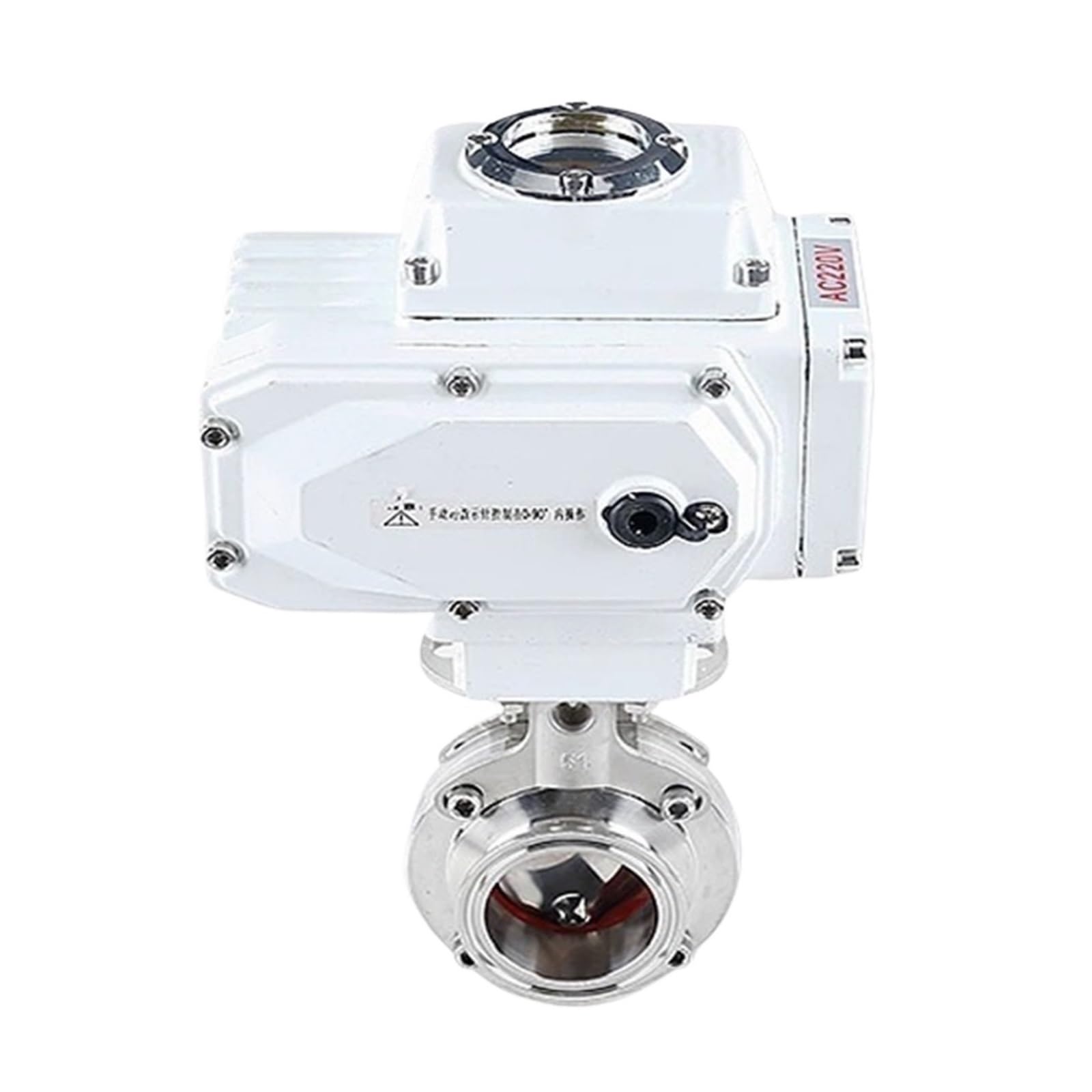 QWZTAEOZA 19-108mm Pipe 1.5-4in Tri Clamp SUS304/316L Butterfly Valve with Actuator for Home Brew(89mm Pipe K106)