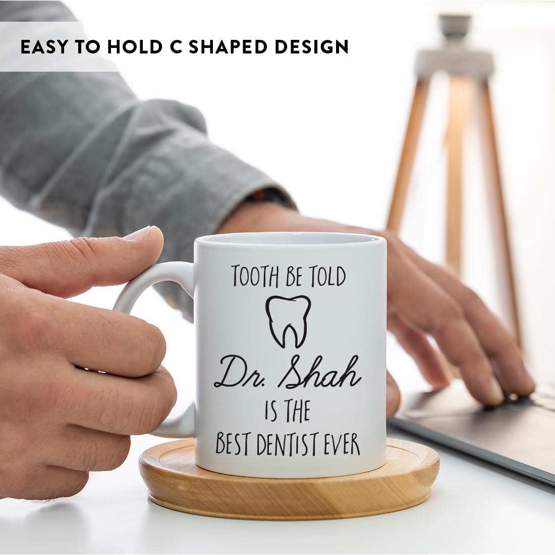 Andaz Press Personalized Custom 11oz. Graduation Coffee Mug Gift, Tooth be Told Dr. Clark is The Best Dentist Ever, 1-Pack, Includes Gift Box, Cups for Graduates School Students of Class of 2026