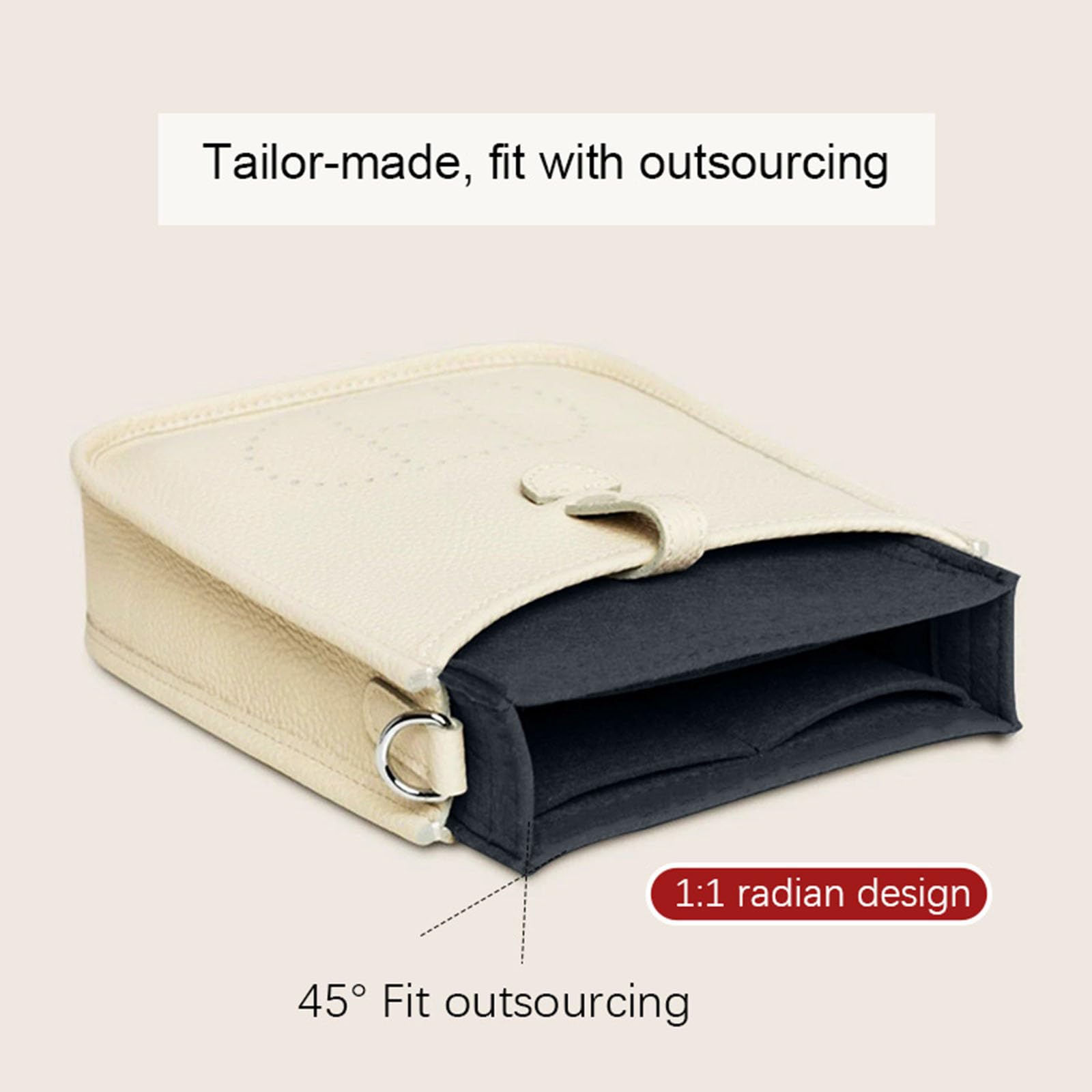 Lckaey Felt Organizer-for Hermes Evelyne III tpm pm gm Bag Insert Mini 16 29 33 Bag Purse Organizer Y003 black-S