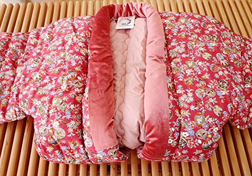 Amazon｜夜着丹前（綿100％） かいまき （日本製） ピンク色｜着る毛布