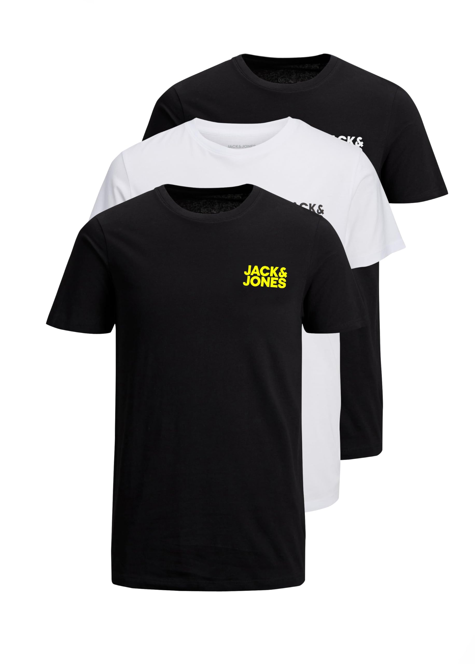 JACK & JONES, JJECORP Logo Tee SS Crew Neck - Maglietta da Uomo a Girocollo, Confezione Risparmio, con Stampa Grafica, XXL