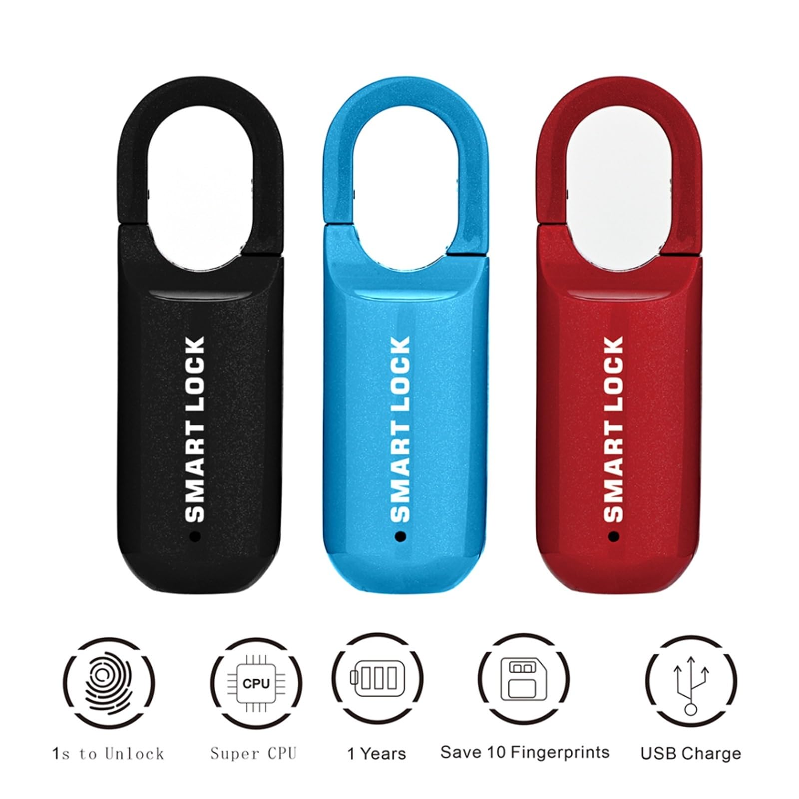 Inteligentny zamek, blokada linii papilarnych. Mini kłódka na odcisk palca Smart Touch zamek do drzwi z czytnikiem linii papilarnych USB Keyless zabezpieczenie przed kradzieżą do walizki podróżnej zam