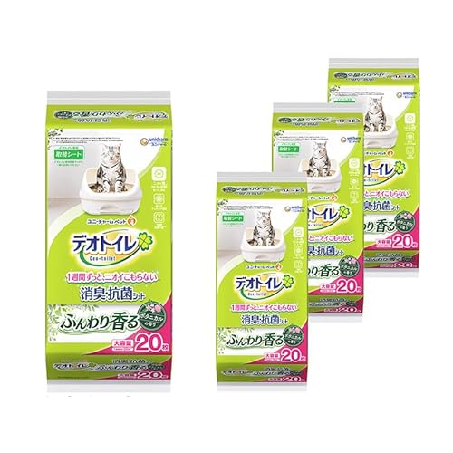 デオトイレ 消臭 抗菌 ボタニカル 香る シート 20枚×4 システムトイレ トイレシート 猫用 ユニチャーム[定期便 3回]