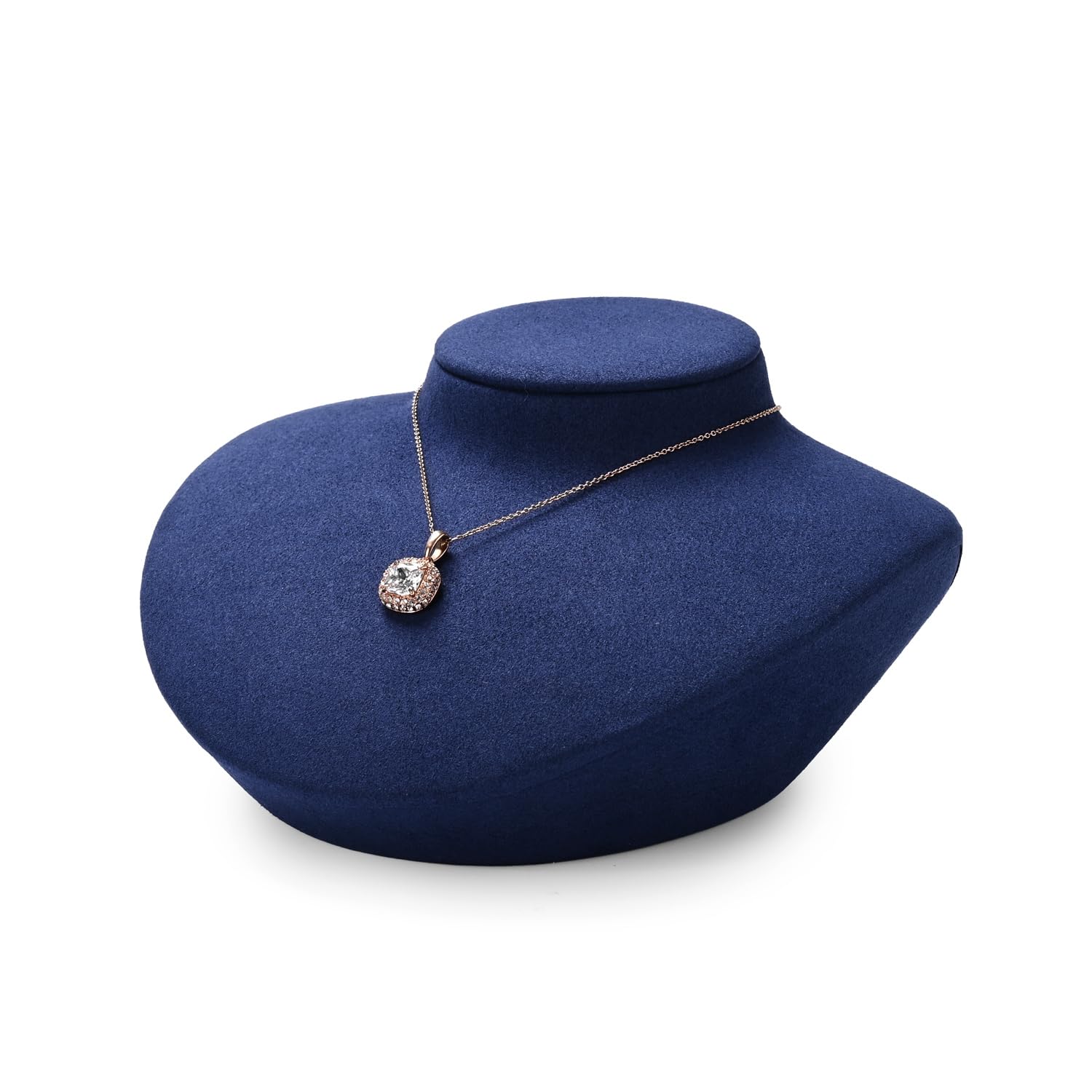 Oirlv Bleu Microfibre Petits Accessoires Pour Bijoux PréSentoir Pour Bijoux Buste Collier（TT30706）