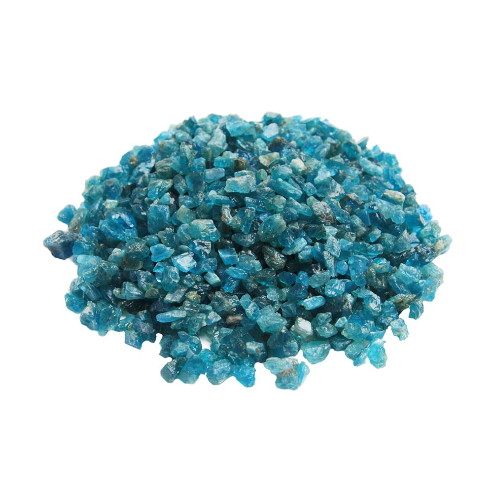 Acxico1Pcs 100g Natural Blue Apatite Quartz Crystal Chip Healing Reiki Stones