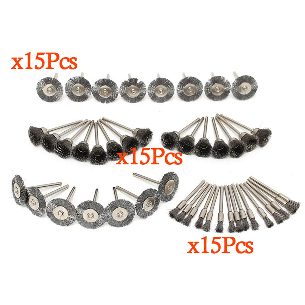45 Edelstahl-Drahtbürsten Für Dremel & Bohrmaschinen – Topfbürsten-Set, NEU