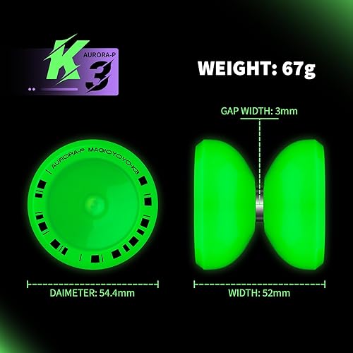 Miniatura 6 de MAGICYOYO K3 Aurora-P - Yoyó profesional que brilla en la oscuridad para niños y adultos  Yoyó sensible y sin respuesta para principiantes y