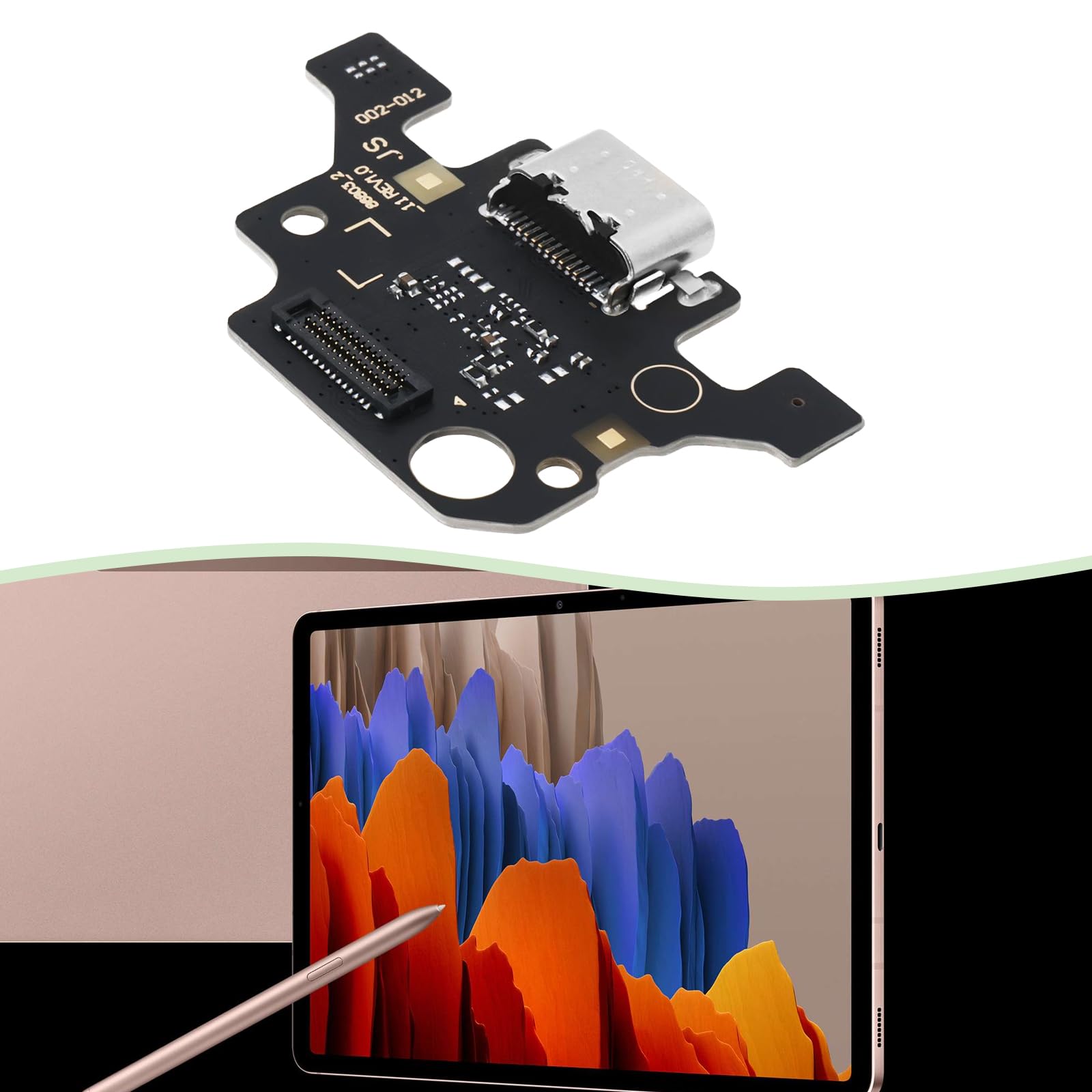 1 Puerto de Carga USB Compatible con Samsung Galaxy Tab A9 Plus X210/X215/X216/X218 Placa de Conector de Puerto de Carga USB de 21,4 X 35,3 Mm