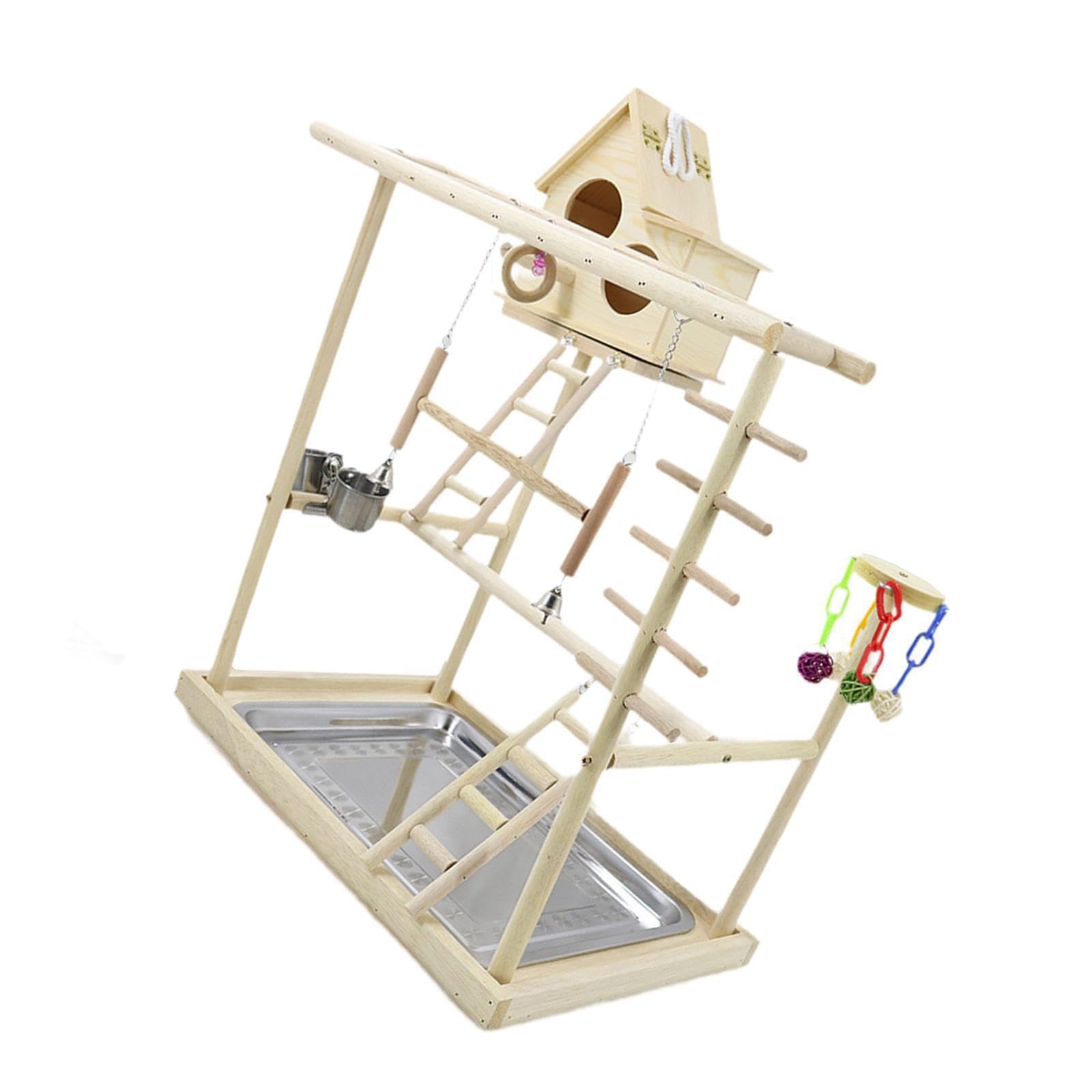 Puesto de Juego para Loros con Funciones interactivas y Tres Niveles para pájaros. Ofrece Juguetes para trepar y Actividades de Juego. Puesto de para pájaros. Juguete