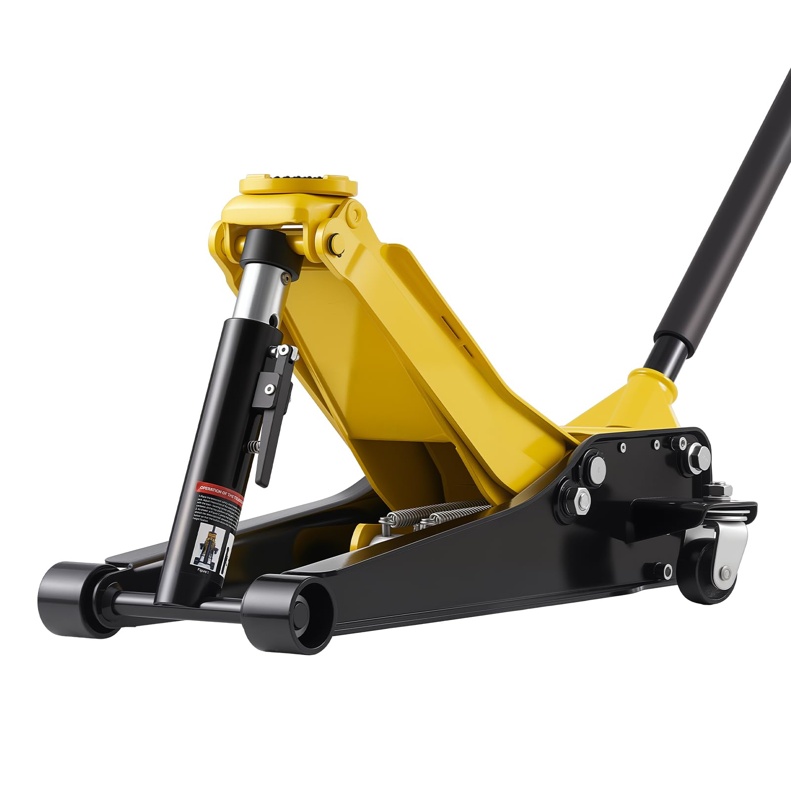 VEVOR Hydraulischer Rangierwagenheber 3T Tagkraft, 75-500 mm Hubhöhe, 95 mm Gummiauflage, Doppelzylinder, Stahl, 360° Mobilität für PKW SUV Pickup