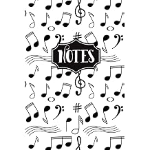 Notes Music Notes Pattern 6"X9" 120 Blank Lined Pages Musical Notes Notebook