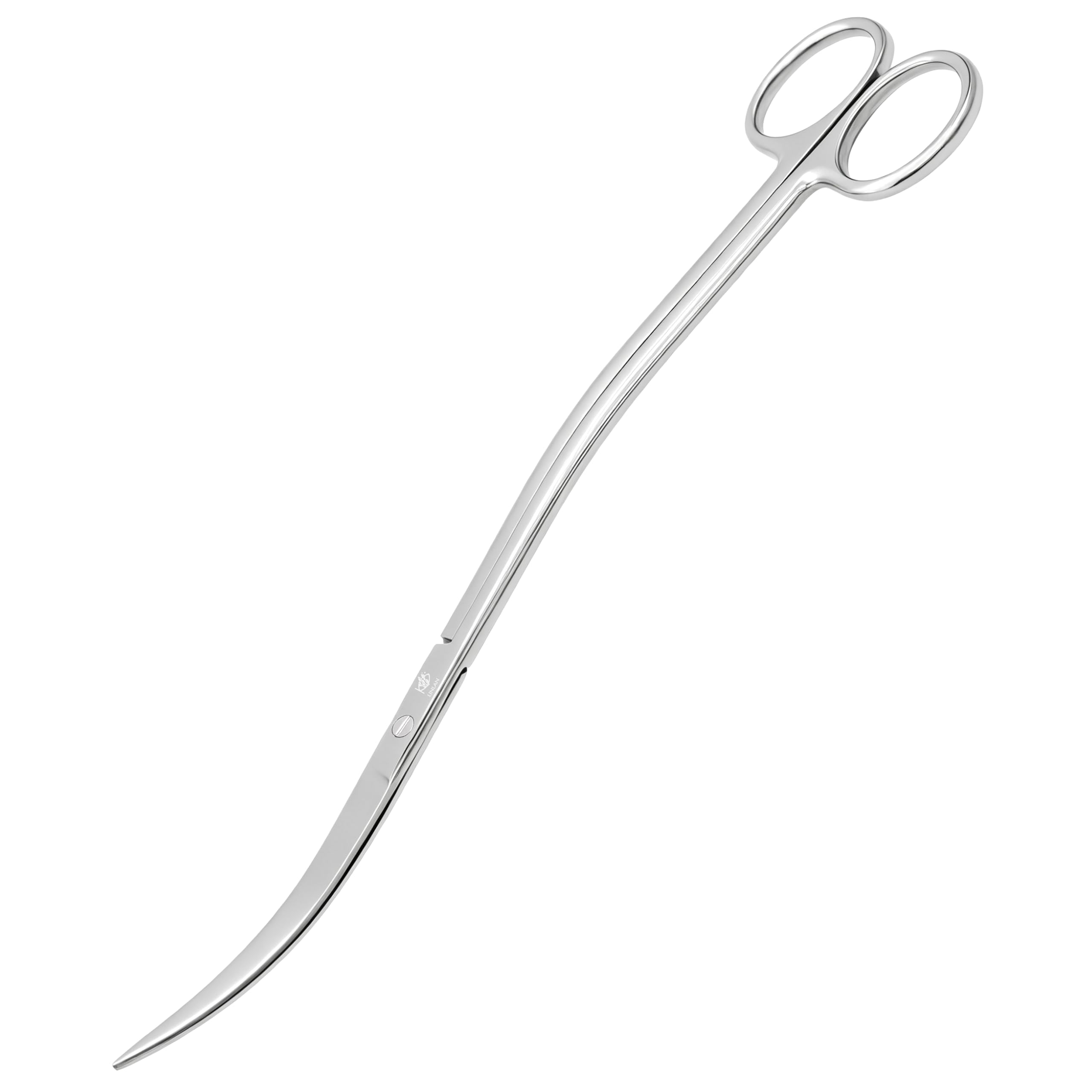 LINLAN 25cm Wave Curve Aquascaping Scissors, Full Chamfer Smooth Design, Polished Mirror, Professional Dutch Style Aquascape Shears, for Layered Shaping & Trimming Plants at Any Angle