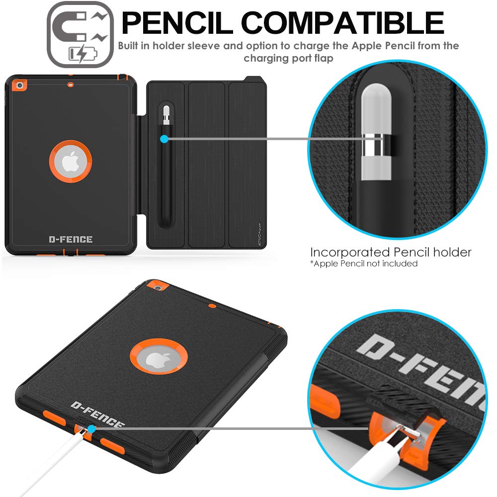 Funda Resistente TECHGEAR D-Fence Para IPad 10.2" (9ª/8ª/7ª Generación) | Protectora De Golpes, Con Cubierta Frontal | Ideal Para Niños, Escuela, Trabajo