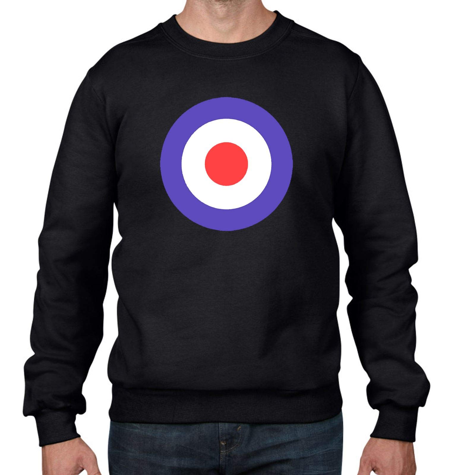 Tribal T-Shirts Men's Black Mod Target Sweatshirt Jumper (Large, )