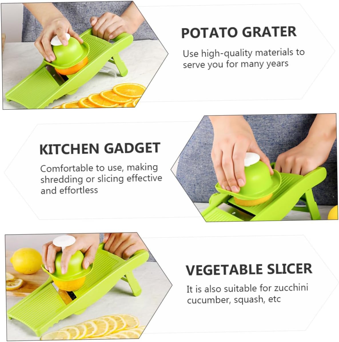 Multifunctional Vegetable Slicer Gadget Lightweight Potato Grater Carrot Cutter for Camping Picnic Bbq Cooking Assistant