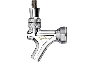 FERRODAY Stainless Steel Draft Beer Faucet - Polished Brass Classic Beer Dispensing Tap
