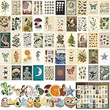 Aesthetic Room Decor,Zimmer Deko Aesthetic,Cottagecore Wandcollage Kit Bilder Indie Room Decor,Album Cover Poster Collage Kit,4x6 Zoll Poster für Mädchen Kunst Poster Drucke Aufkleber(50+20PCS)