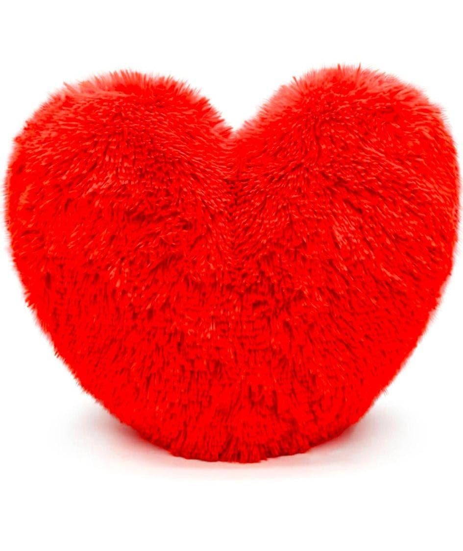 Bluemoon Bedding Red Teddy Cuddles Heart Shape 3D Fleece Filled Cushion Soft Comfortable Warm & Cozy Home Decor Size 38Cm 100% Polyester Teddy Heart (Red)