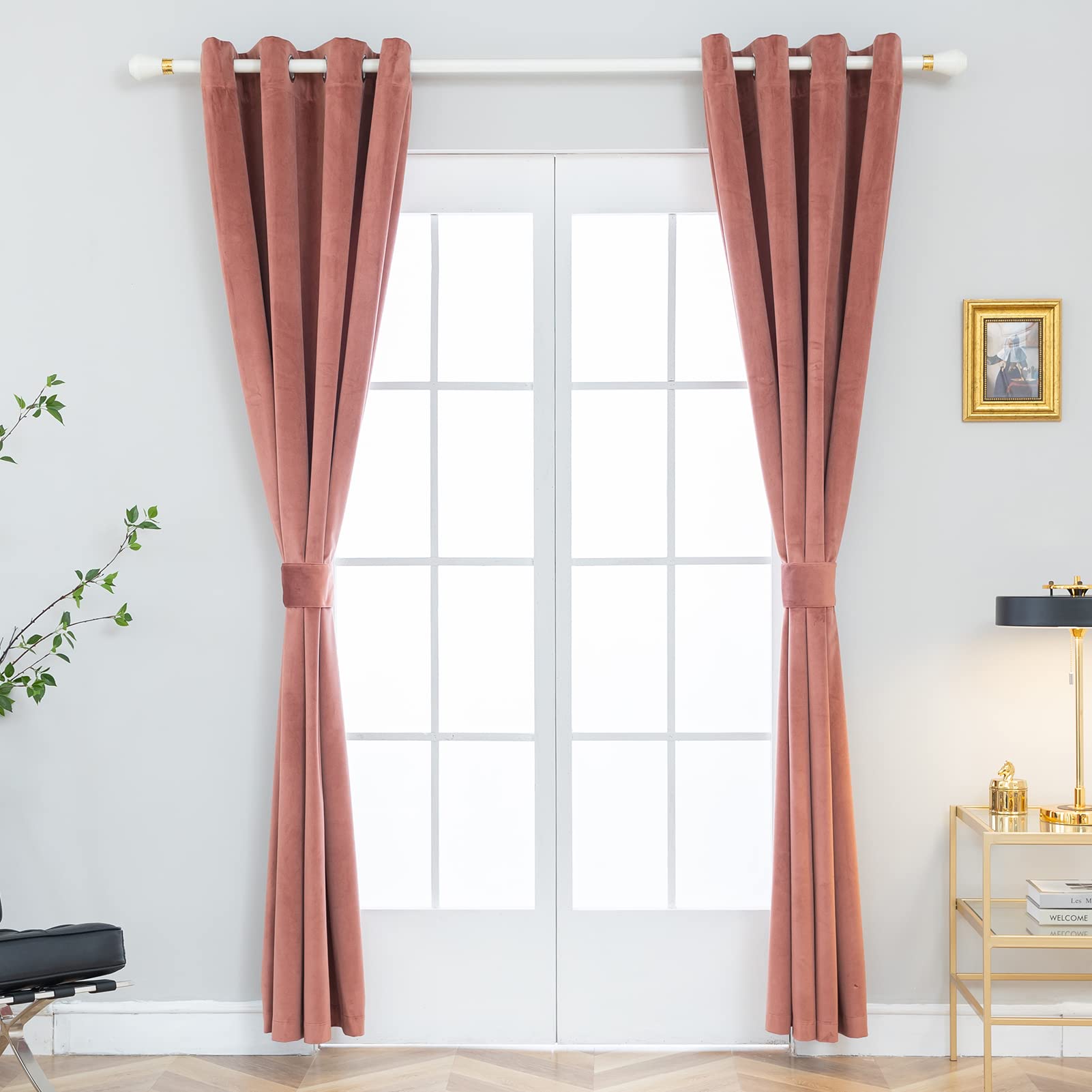 Amazon｜PLEASANT BOULEVARD ベルベットカーテン [2パネル] グロメット