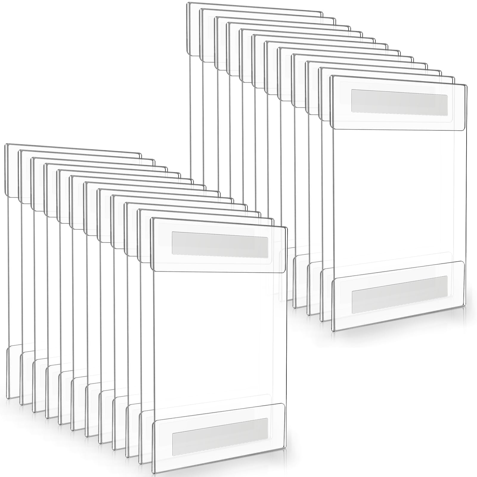 EHKO Acrylic Wall Mounted Sign Holder Vertical Plastic Clear Frames No Drilling Wall Mounted Sign Holder with Adhesive Tape for Displaying Document Flyer Poster (Vertical Style, 5 x 7 Inch) Pack of 24