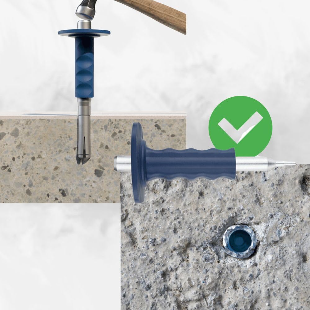 Einschlaganker verzinkt, mit Kragen, M16 x 65 mm Ø20-25 Stück | ETA-Zulassung Schlaganker Metalldübel Beton Dübel Anker Verankerung von Gewindestangen