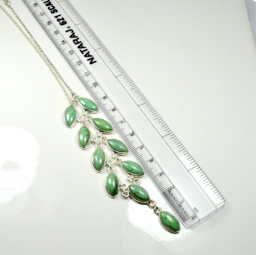 Natural Malachite Sterling Silver Green Stone Necklaces for Women Fashion Handmade Jewelry