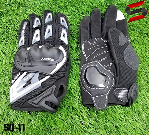 Image of Sans SUOMY Riding Hand Gloves with Special Fabric on Finger Tips for Using Touch Screen Phones (Black, Standard Size)