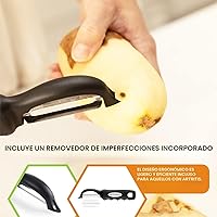 Vista 6 de Spring Chef Pelador de verduras giratorio prémium, color negro