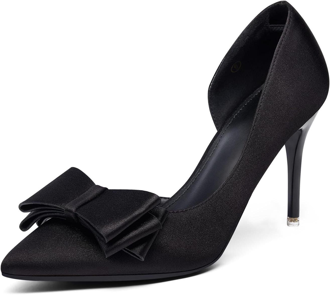 Womens Bow Heels Closed Pointed Toe Dress Shoes Stiletto Slip on Wedding Pumps - Image 2