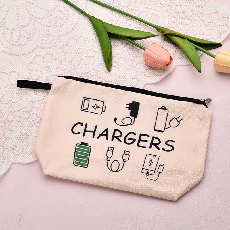Charging Cable Organiser Bag for Women Men Chargers Organiser Bag for Travel Backpack with Zipper Toiletry Pouch Gifts for Friends Daughter Son - Image 3