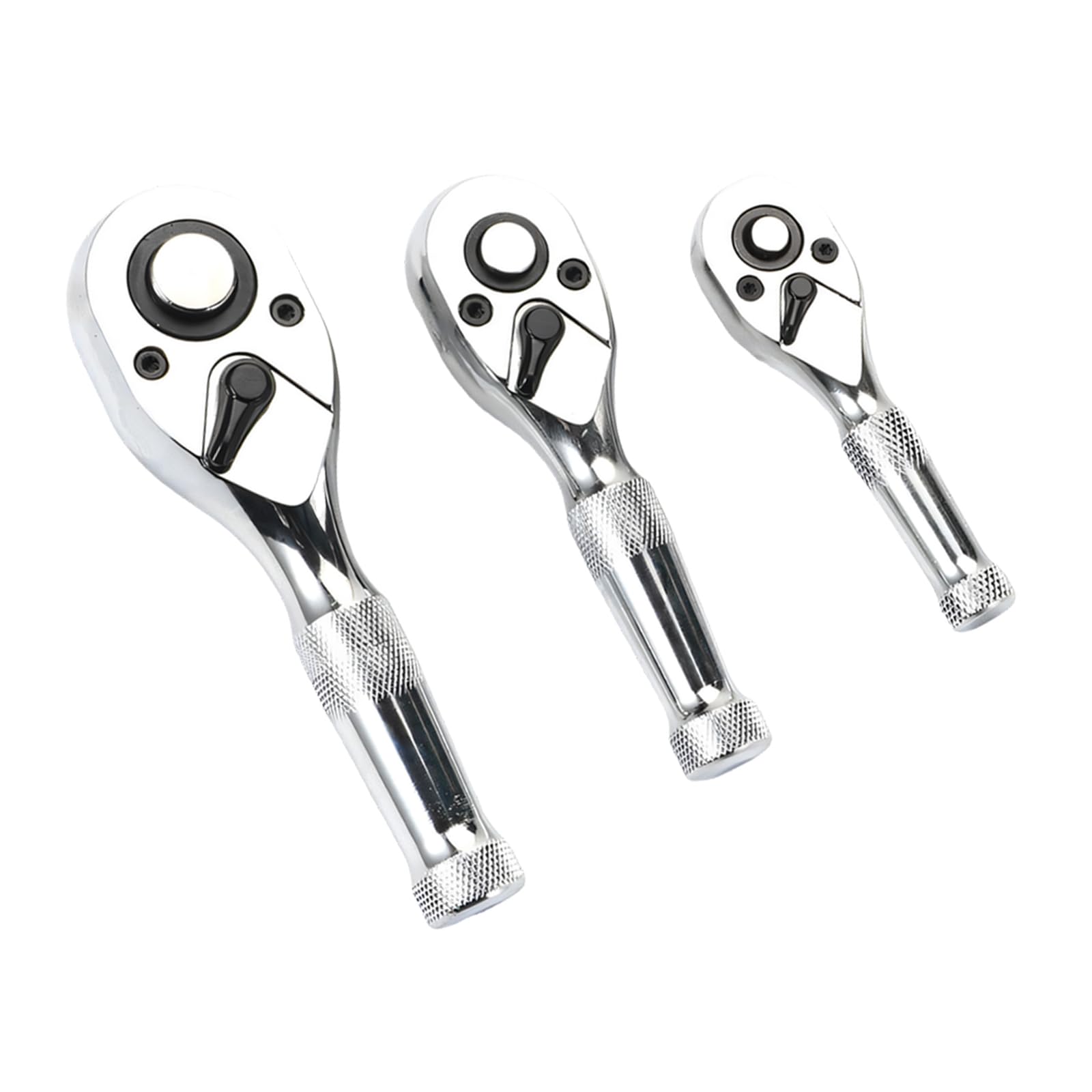 Geavonyg Silver Purpose Ratcheting Socket Wrench Ratchets Tool For Tight Space Alloy Steel Construction 3 Size Ratcheting Socket Wrench