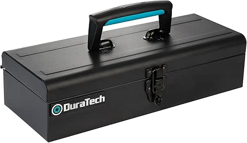 DuraTech Tool Box, 15" Portable Steel Small Tool Box with
